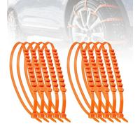 Cadenas antinieve reutilizables, 10 piezas Bridas de cables antideslizantes de emergencia Cadena para neumáticos de invierno, Cuerda de remolque universal para nieve y barro para automóviles, SUV