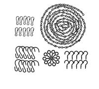 Cadenas colgantes negras, juego de cadena colgante de 196 pulgadas, cadena para colgar cuadros con 10 cierres para colgar, 10 ganchos en S, 10 uñas de ojo de oveja, 10 ganchos de signos de