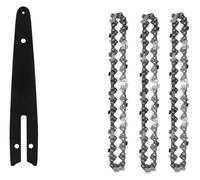 Cadenas de 4/6/8 pulgadas y barra guía, mini cadenas acero, hoja sierra eléctrica, herramienta, accesorio, repuesto for corte madera(6inch Set3)