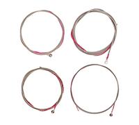 Cadenas de bajo de metal de 4 piezas, reemplazo de cuerdas de guitarra de 4 cuerdas de acero para bajo, accesorio portátil y resistente, fácil de operar y reemplazar