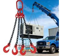 Cadenas de elevación de alta resistencia con ganchos, eslinga de cadena de 4 patas for mover equipos pesados, capacidad de 3/5/8/11/16/21/28T(3t,1m)
