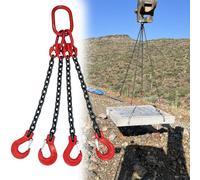 Cadenas de elevación, Eslinga de Cadena de 4 vías de Alta Resistencia con Ganchos para elevación Pesada, Capacidad de 2T/3T/5T, Longitud de 157,5 Pulgadas/4 m, Ideal para Seguridad de Carga,