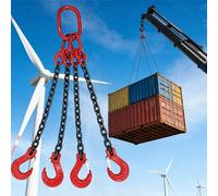 Cadenas de elevación, Eslinga de Cadena de elevación de Acero G80 MN de Alta Resistencia con Ganchos, Capacidad de Carga de 2T/3T/5T (6614 lb/3T, 59,1 in/1,5 m) para Seguridad, Remolque y ma