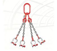 Cadenas de elevación G80 resistentes con 4 ganchos de agarre para patas, eslinga de elevación de motor de capacidad 5T, cadenas de elevación industriales duraderas, 2 m de longitud para máxima