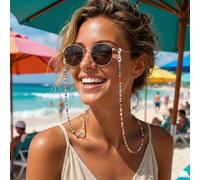 Cadenas de gafas con cuentas para mujer, correa colorida para gafas de sol alrededor de la cadena del cuello, cordón para máscara, soporte para gafas