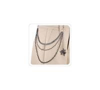 Cadenas de jeans para hombres y mujeres, estilo punk, hip hop, cadena gótica, negra, cruzada, telaraña, remaches, fantasma, emo, accesorios, Halloween, cosplay, grunge, joyería, Medio, Metales no