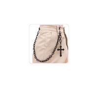 Cadenas de jeans para hombres y mujeres, estilo punk, hip hop, cadena gótica, negra, cruzada, telaraña, remaches, fantasma, emo, accesorios, Halloween, cosplay, grunge, joyería, Medio, Metales no