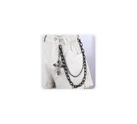 Cadenas de jeans para hombres y mujeres, estilo punk, hip hop, cadena gótica, negra, cruzada, telaraña, remaches, fantasma, emo, accesorios, Halloween, cosplay, grunge, joyería, Medio, Metales no
