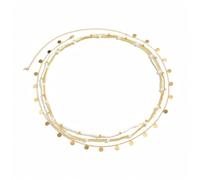 Cadenas de lentejuelas en capas para el vientre, cadena de cintura con cuentas doradas, 3 cadenas de perlas para el cuerpo para mujer, talla única, Metales no preciosos, No es una piedra preciosa