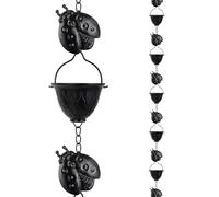 Cadenas De Lluvia Japonesas Decorativas Que Dirigen El Agua Para Jardines Y Exteriores - Canalón de 2.8 Metros - Adaptador 12 Tazas Recolector de Agua para Techo Árbol Pérgola