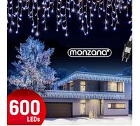 Monzana® Luces de Navidad 600 Leds Interiores Exteriores 20m Iluminación Navideña Blanco Frío
