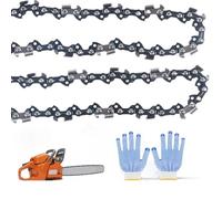 Cadenas de motosierra 35 cm 3/8" LP 52, juego de 2 cadenas para sierra, cadenas de repuesto, cadena de bajo contragolpe compatible con Bosch, Makita, Husqvarna, Dolmar, Einhell, Makita DUC353Z, etc.