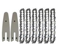 Cadenas de motosierra 4 pulgadas y barra guía, minicadenas acero, herramienta hoja sierra eléctrica, accesorio repuesto for, corte madera(4-inch Set7)
