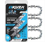 Cadenas de motosierra premium de 30 cm, 12 pulgadas, 3/8", .050", 45TG, para Dolmar, Echo 2511T/271T, Greenworks 20262/20292, Craftsman, Husq varna, Remington, Hart - 91PX45CQ, S45 (3 cadenas)