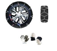 Cadenas de nieve 215/80R15 de 16 mm (CN117) 1 par de cadenas para coche para neumáticos, ruedas y malla de rombos = 2 unidades homologadas en carretera para nieve y hielo