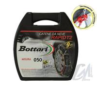 Bottari 18815 "Rapid T2": Cadenas de nieve 9 mm para coches, Talla 050, TÜV Süd y ÖNORM V5117