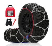 Cadenas de nieve de fijación automática, 2 piezas x 12 mm, cadenas de neumáticos de instalación rápida en 1 minuto con tensor automático, cadena de tracción de neumáticos de emergencia resistente para