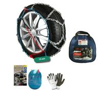 Cadenas de nieve para coche, SUV, furgonetas y caravanas, neumáticos 225/65R18, cadena de 15 mm, par de cadenas de nieve para ruedas, neumáticos de coche, 2 unidades, homologadas en carretera, para