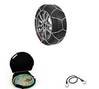 Cadenas DE Nieve para NEUMÁTICOS 225/75-16 Llantas 16" (16108) Grupo 24.5 1 PAR DE Cadenas COMPACTAS DE Malla DE 16 MM para Todoterreno, SUV, Furgonetas, Cadena APROBADA Camper Ice LAMPA