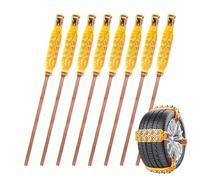 Cadenas de nieve para neumáticos | 8 piezas de tracción resistente | Cadenas de rueda de invierno, se adaptan a neumáticos de 6.5 a 9.6 pulgadas para camión, sedán, , camioneta, minivan