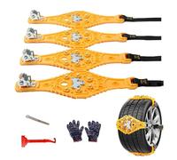 Cadenas de nieve para neumáticos de coche, 4 cadenas de tracción de seguridad automotriz, cadenas de hielo, esenciales de invierno para SUV, minivans y camiones