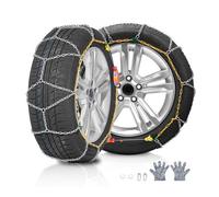 VEVOR Cadenas de Nieve de Tracción de Emergencia de Acero de Aleación de Manganeso, Cadenas para Neumáticos de Nieve para Automóviles, Camionetas, SUV y Camiones, Plata(Juego 2), 1650 x 356 x 9,6 mm