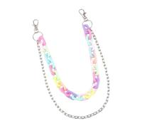 Cadenas De Pantalones Hip Hop - Accesorios De Cadena De Jean Acrílicos De Colores, Joyería De Cintura De | Cadenas Ajustables De Doble Capa, Cadenas De Clip De Streetwear, Cadena De