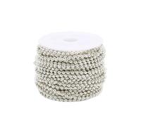 Cadenas de perlas de rodillos de pie de acero inox Iron Ball Bead Chain 10 yards 1.5-2.4mm Multicolor for DIY Jewelry(Silver,1.5mm)