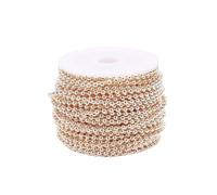 Cadenas de perlas de rodillos de pie de acero inox Iron Ball Bead Chain 10 yards 1.5-2.4mm Multicolor for DIY Jewelry(Rose Gold,1.5mm)