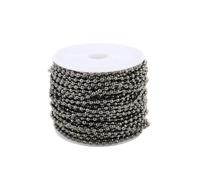 Cadenas de perlas de rodillos de pie de acero inox Iron Ball Bead Chain 10 yards 1.5-2.4mm Multicolor for DIY Jewelry(Black,2mm)