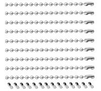 Cadenas de perlas de rodillos de pie de acero inox Stainless Steel Ball Bead Chain 2.4mm 15-100cm Multicolor 10pcs(15cm)
