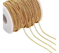 Cadenas de perlas de rodillos de pie de acero inox Stainless Steel Ball Chain Gold 1.2-2.0mm 2m With Adjustable Connector(Gold-1.5mm-2meters)