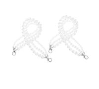 Cadenas de Perlas para Zapatos de Color Blanco, Joyería Decorativa para Zapatillas y Botas, 1 Par de Cadenas Trenzadas a Mano Diseño de Cordón Resistente, Accesorio Ligero