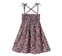 Cadenas de verano ropa princesa niño fruncido correa flores vestido de bebé niño niña floral niña vestido y falda de tenis de mesa niña, gris, 3-4 años
