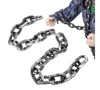 Cadenas falsas de Halloween? Cadena de utilería realista, diseño ligero de 5 pies de largo, decoración espeluznante para escenas de terror en interiores y exteriores, ideal para cárcel, cementerio
