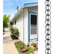 Cadenas para bajante de agua,Cadenas de lluvia japonesas,Rain chain 3m Negro Diseño de doble anillo,desviador de Agua Exterior,decoración del hogar,Drenaje de aleros,para Techo De Casa Exterior