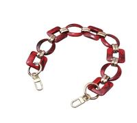 Cadenas Para Bolsos Accesorio for bolso de mujer a la moda, reemplazo desmontable, cadena Metal acrílico tinta roja, correa lujo, embrague hombro for(Red 42CM)