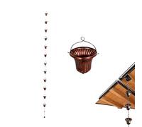 Cadenas para Lluvia de Canalones Accesorios decorativos de repuesto | Cadena de lluvia para canalón con 12 tazas para Jardín Patio Terraza Balcón Exterior Casa de Campo
