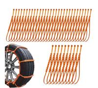 Cadenas reutilizables para neumáticos | 40 cadenas de nieve antideslizantes ajustables - Cinturón de ruedas de invierno - para carreteras de hielo de invierno, vehículos, camiones, SUV