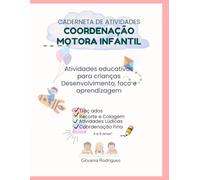 Caderneta de Coordenação Motora Infantil 21 Atividades Educativas com Certificado Final Mundo Divertido do Aprender: Atividades de traçado, recorte, ... e números para crianças de 3 a 6 anos.