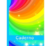 Caderno Arco-Íris: Caderno Pautado, Interior com Linhas Azuis, Especial para Disléxicos (Dyslexic Friendly), 7,5'' X 9'' (dimensões de um Caderno Diário), 70 Páginas de Redação