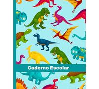 Caderno Diário Dinossauros: Caderno Pautado | 70 Páginas | Interior em Papel Creme | Especial para Disléxicos (Dyslexic Friendly) | 7,5'' X 9'' (dimensões de um Caderno Diário)