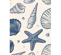 Caderno Quadriculado A4 Conchas & Estrelas do Mar: 160 páginas quadriculadas para matemática, física-química e anotações