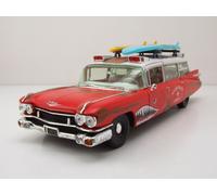 Cadillac Eldorado Ambulancia Surf Shark 1959 Oxidado Rojo Surf 1:18 Auto World