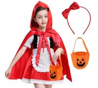 Cadimus Disfraz Caperucita Roja Niña 130, Disfraz Niño de Cuento, para Halloween Carnaval