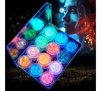 Cadimus Purpurina fluorescente, gel de lentejuelas de 12 colores, gel de purpurina, maquillaje de carnaval con purpurina, maquillaje de fiesta de neón para brillantina facial, purpurina UV, brillo