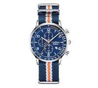 CADISEN Reloj de cuarzo para hombre, movimiento japonés, correa de nailon, resistente al agua, 50 m, cronógrafo, deportivo, homenaje, 7067 Azul