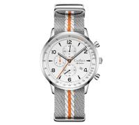 CADISEN Reloj de cuarzo para hombre, movimiento japonés, correa de nailon, resistente al agua, 50 m, cronógrafo, deportivo, homenaje, 7067 Gris