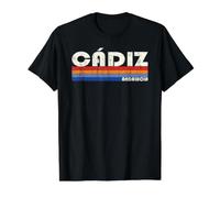 Cádiz Andalucía Estilo Retro Años 70 80 Camiseta gráfica económica, Hombre, Negro, M