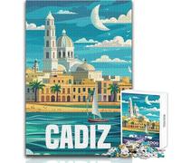 Cádiz España Viaje 1000 Piezas Rompecabezas Adultos Regalos Educativos Juego de Habilidad Mental Memorable Selección de Regalos Considerados Tamaño 50x75cm